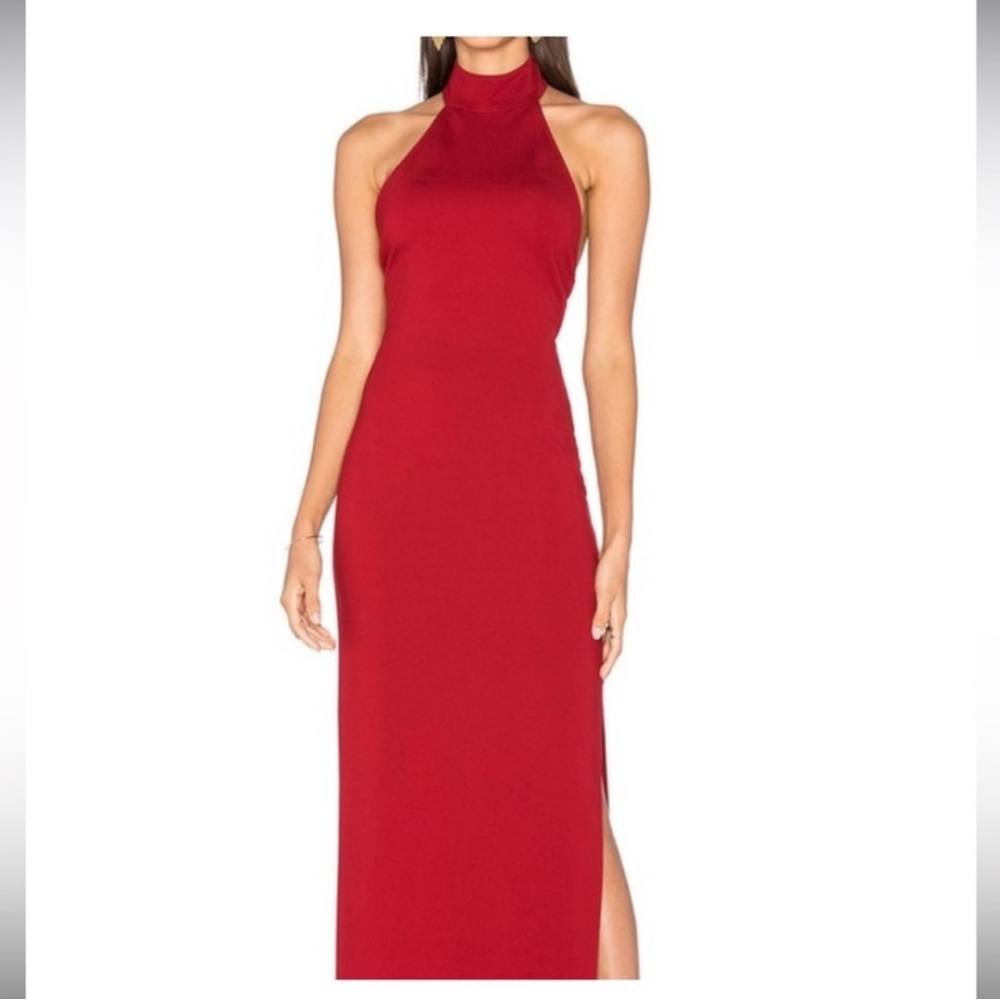 LPA Red Halter Backless Dress